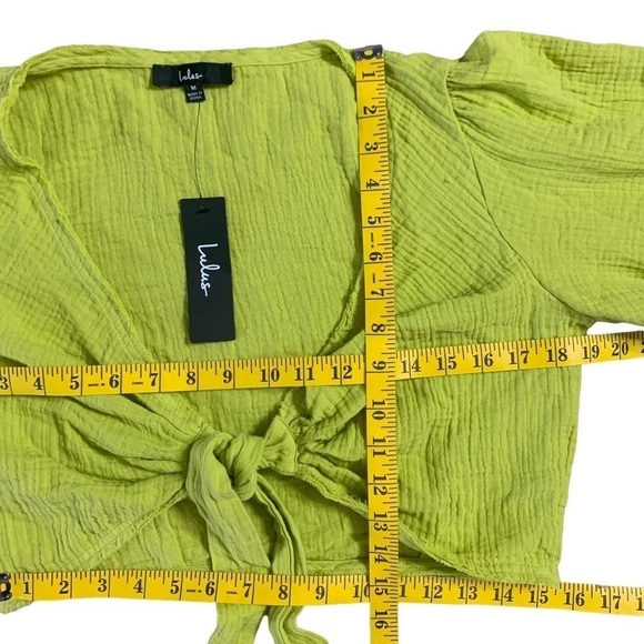 Lulu’s NWT Friendship Lime Green Tie-Front Crop Top Size Medium - Picture 6 of 9